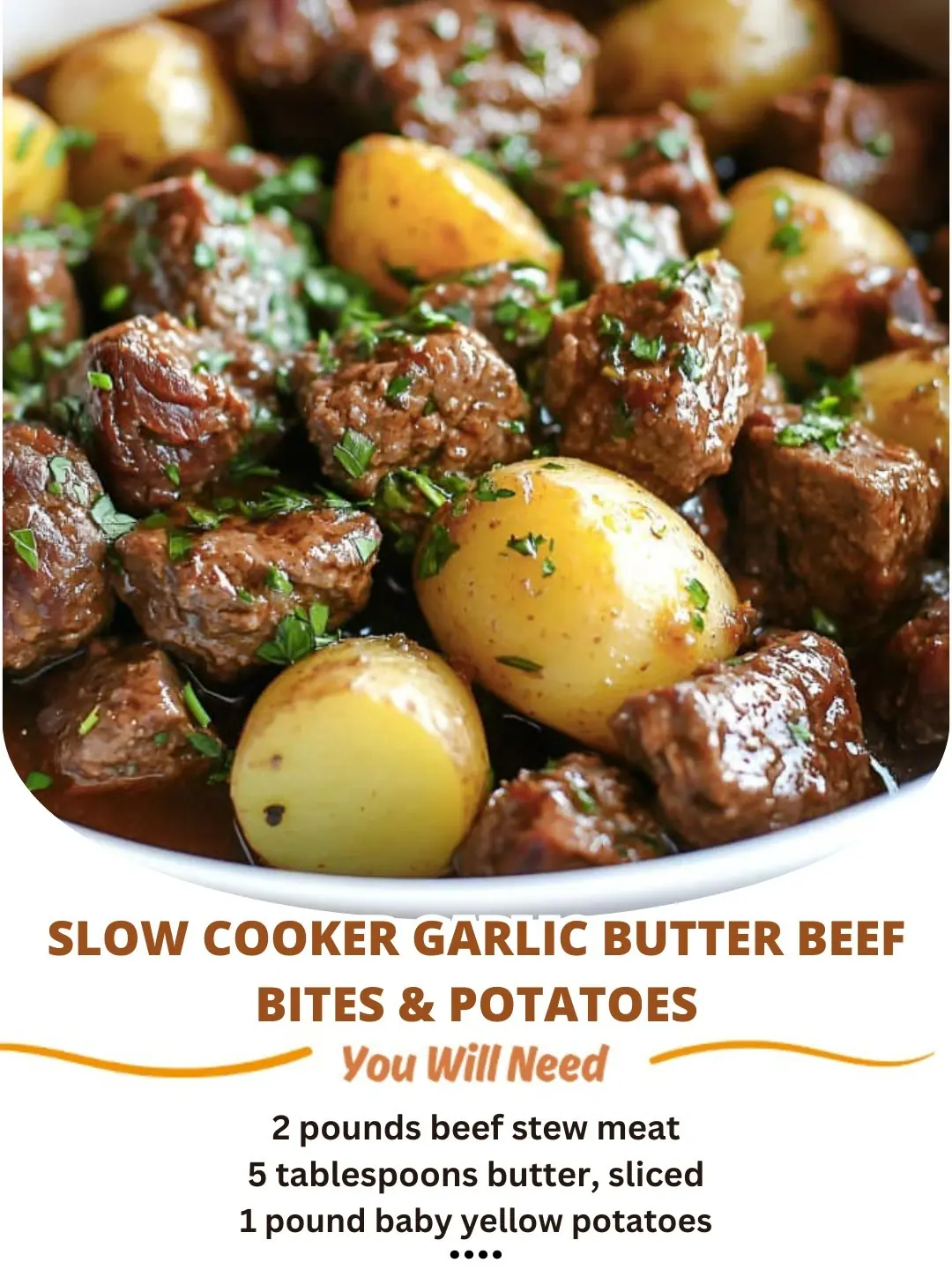 Slow Cooker Garlic Butter Beef Bites & Potatoes: A Melt-in-Your-Mouth Comfort Meal 🍖🥔🧄