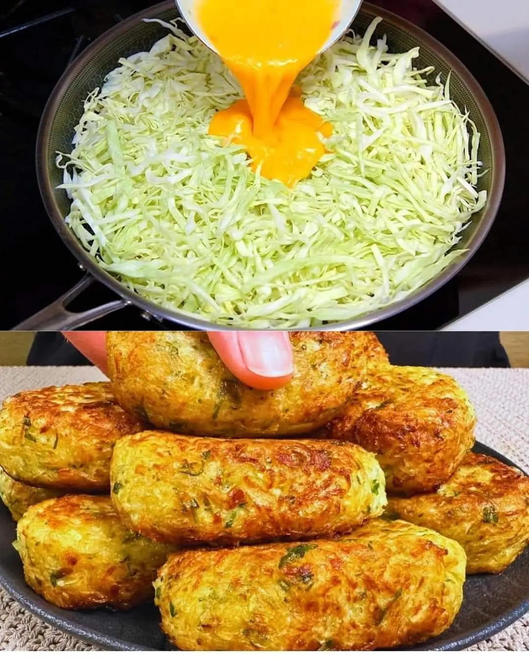 Cabbage & Egg Pancakes Recipe