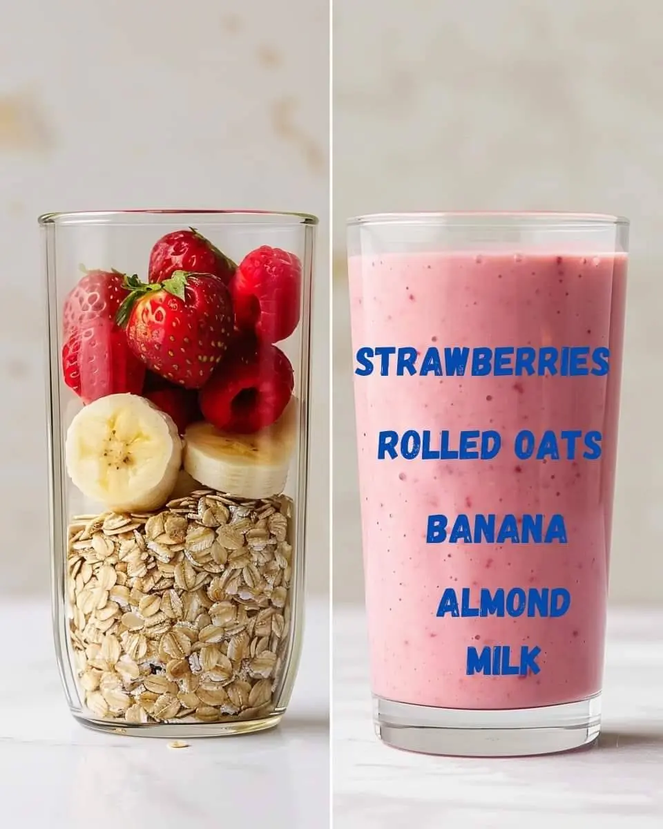 🍓 STRAWBERRY OATMEAL BREAKFAST SMOOTHIE 🌾