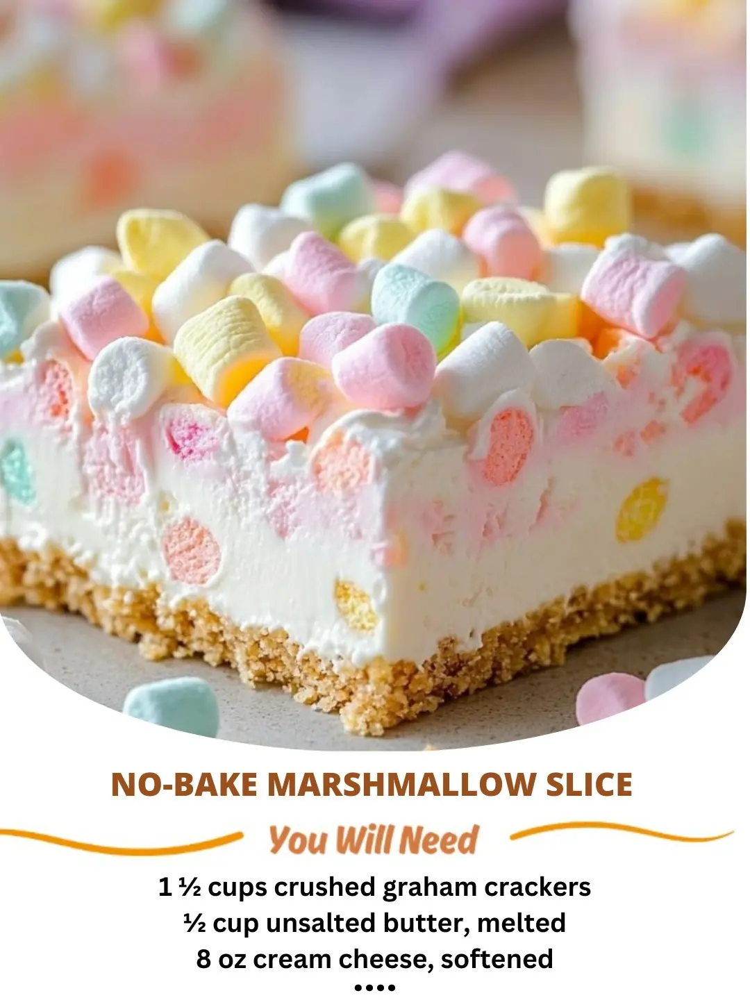 No-Bake Marshmallow Slice: A Sweet, Creamy Treat That’s Effortlessly Delicious! 🍬🍪