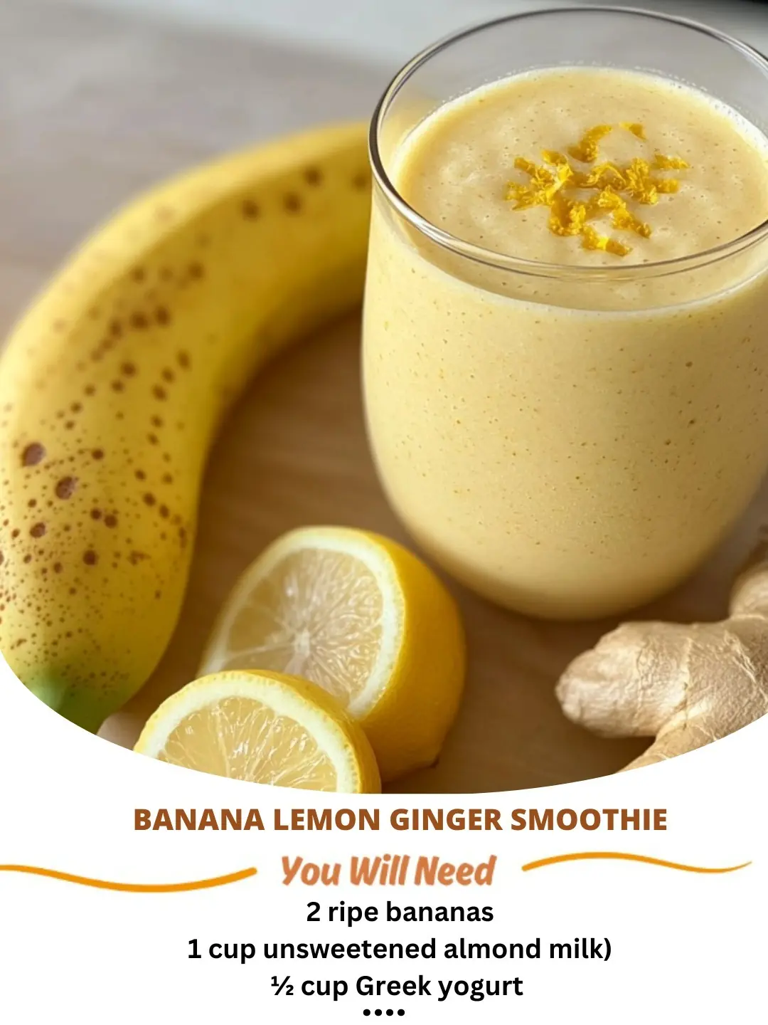 Banana Lemon Ginger Smoothie: A Refreshing and Energizing Drink 🍌🍋✨