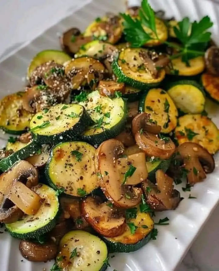 Low-Carb Sauteed Zucchini with Mushroom