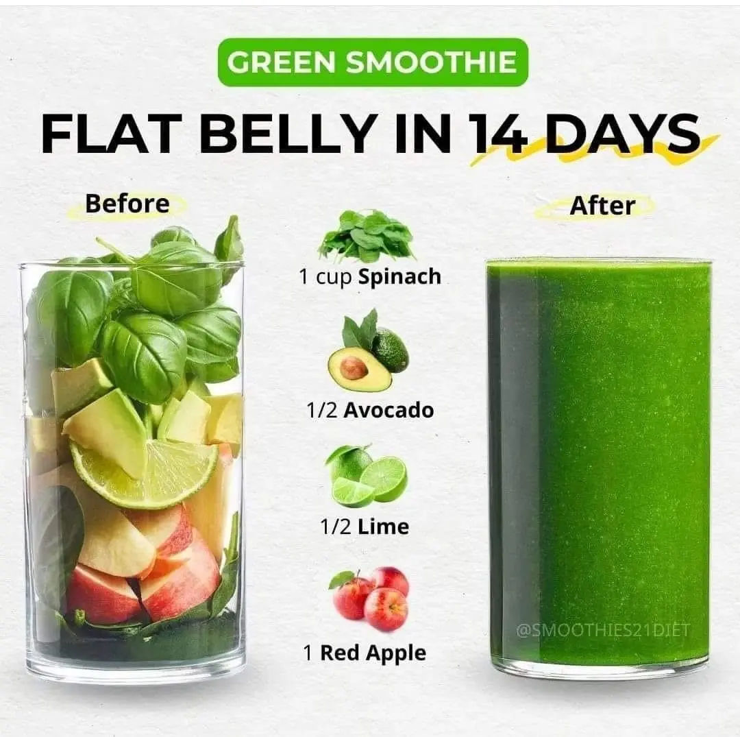 🌿 Green Smoothie for a Flat Belly in 14 Days! 🥑🍏