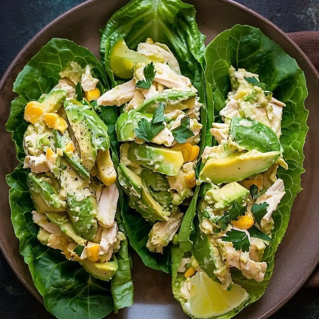 Avocado Chicken Salad Lettuce Wraps🥑🍗🥗