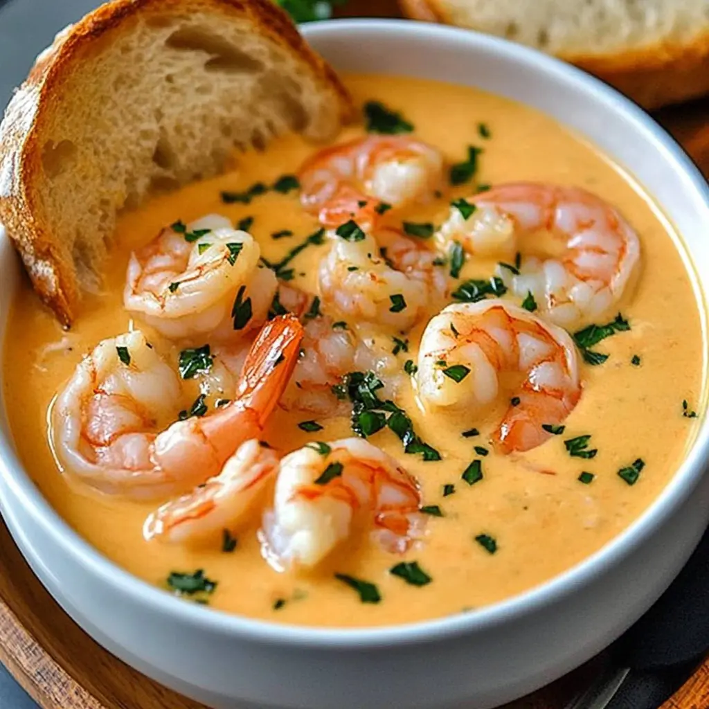 🔥 Creamy Garlic Shrimp Bisque 🦐🥣