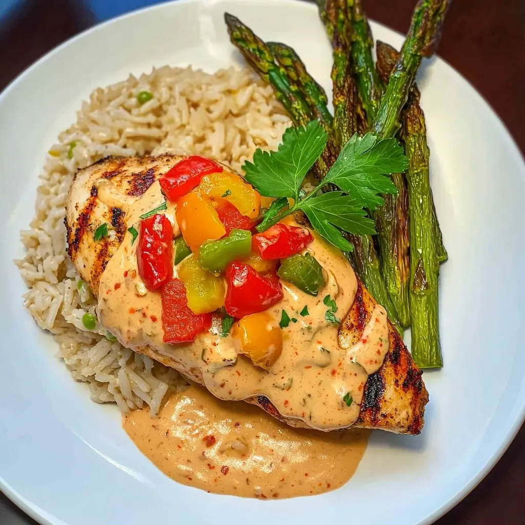 🔥 Creamy Cajun Blackened Salmon with Rice & Roasted Asparagus 🐟🌶️🍚