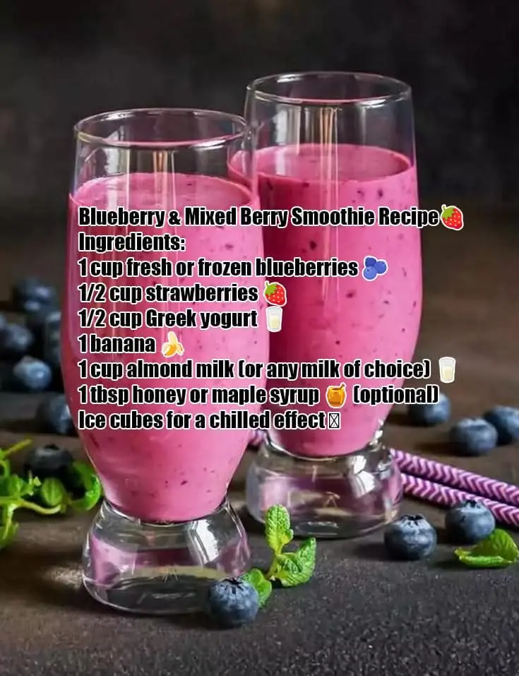 Blueberry & Mixed Berry Smoothie Recipe 🍓🥤