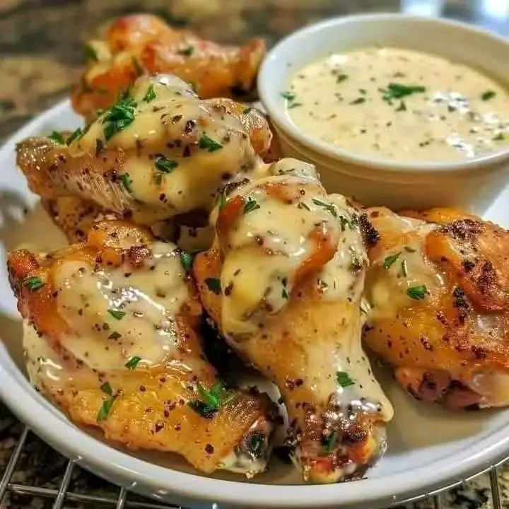 Alfredo Chicken Wings😍