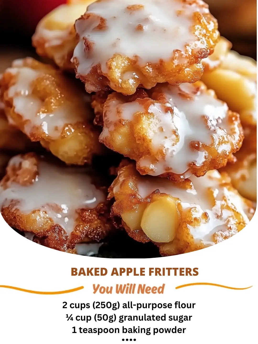 Enjoy the flavors of fall with these easy-to-make baked apple fritters, topped with a sweet glaze.