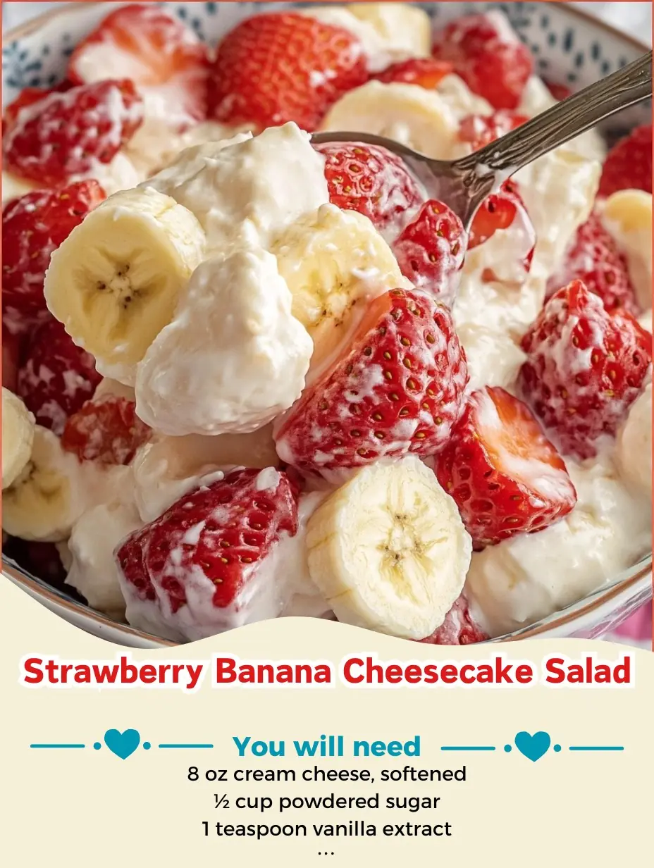 STRAWBERRY BANANA CHEESECAKE SALAD