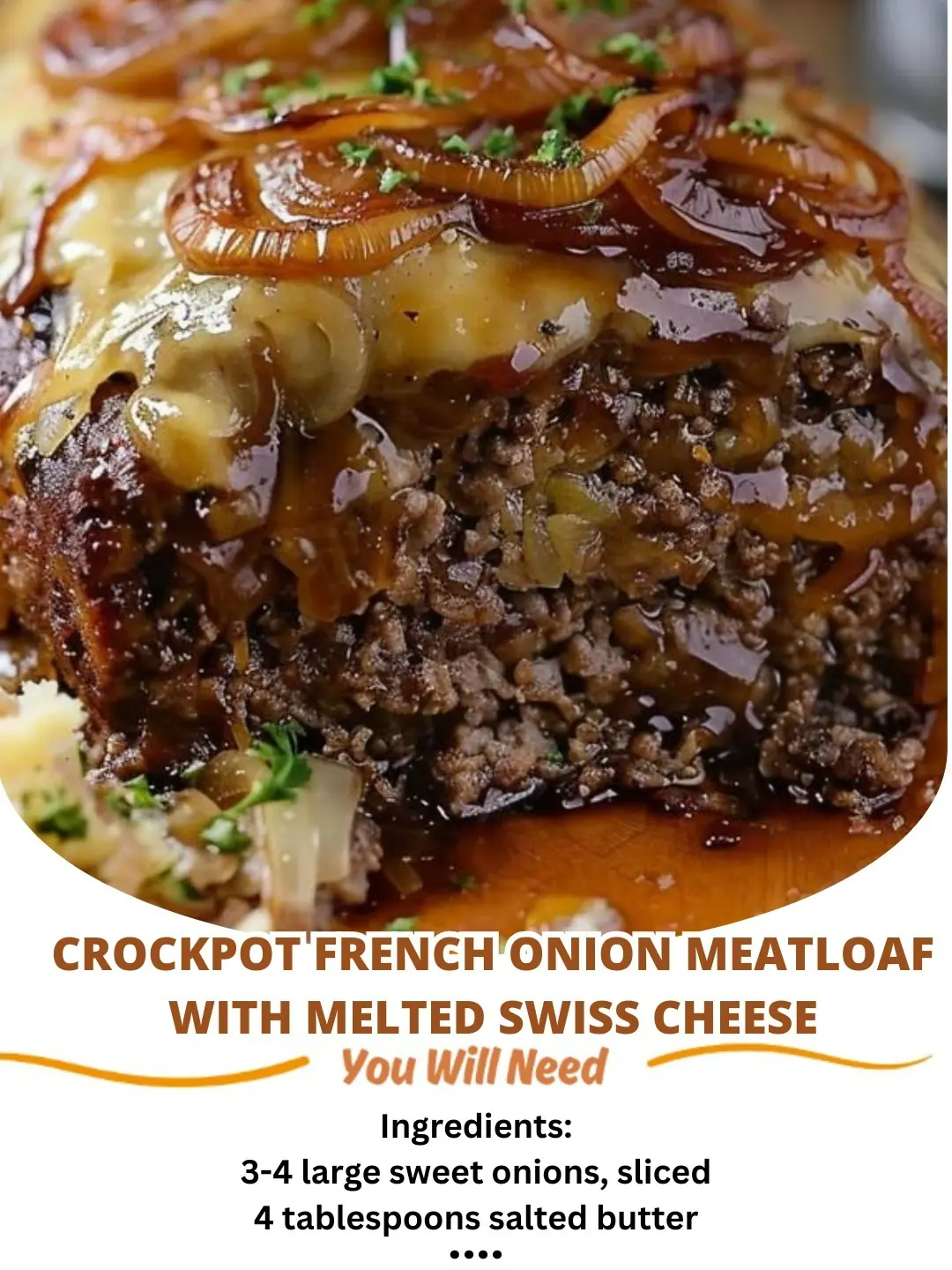 Crockpot French Onion Meatloaf with Melted Swiss Cheese: A Flavorful, Slow-Cooked Delight! 🧀🥩