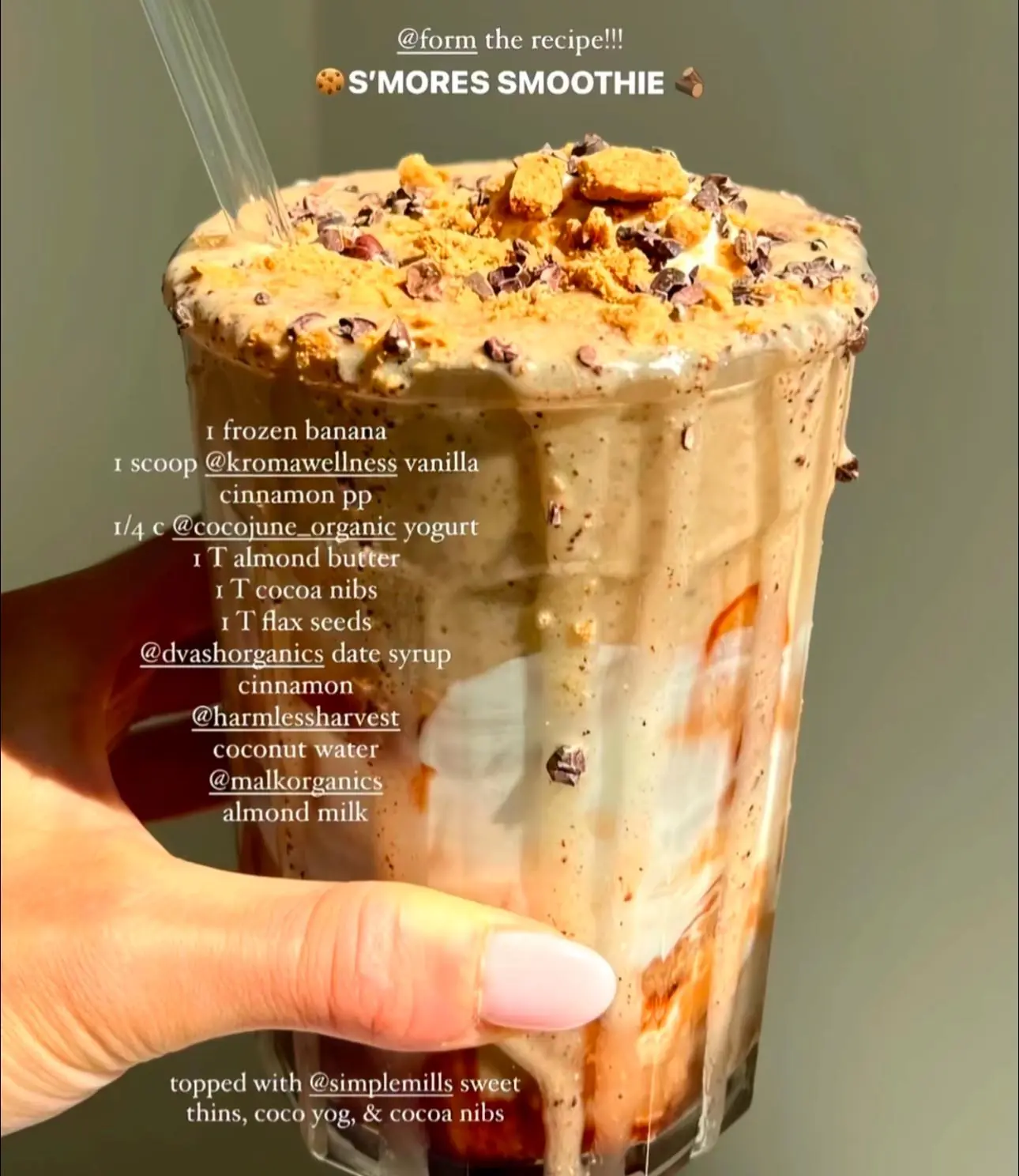 🍪 S'MORES SMOOTHIE RECIPE 🍪