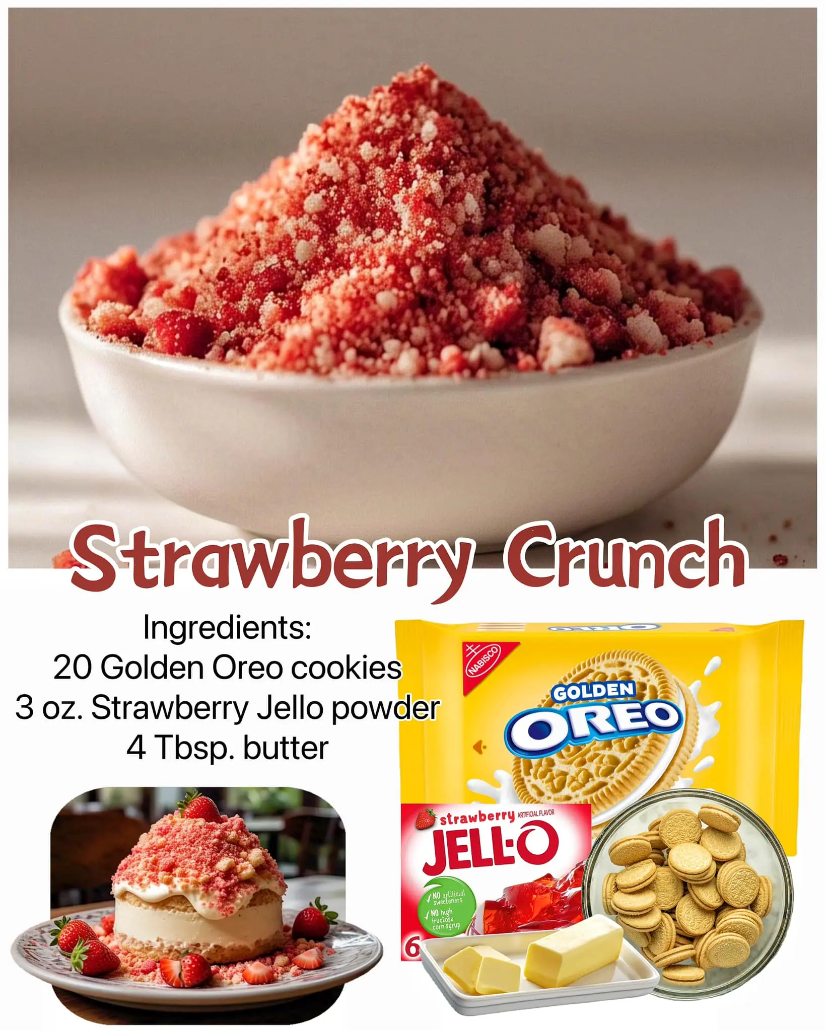 Easy Strawberry Crunch Recipe ⬇️