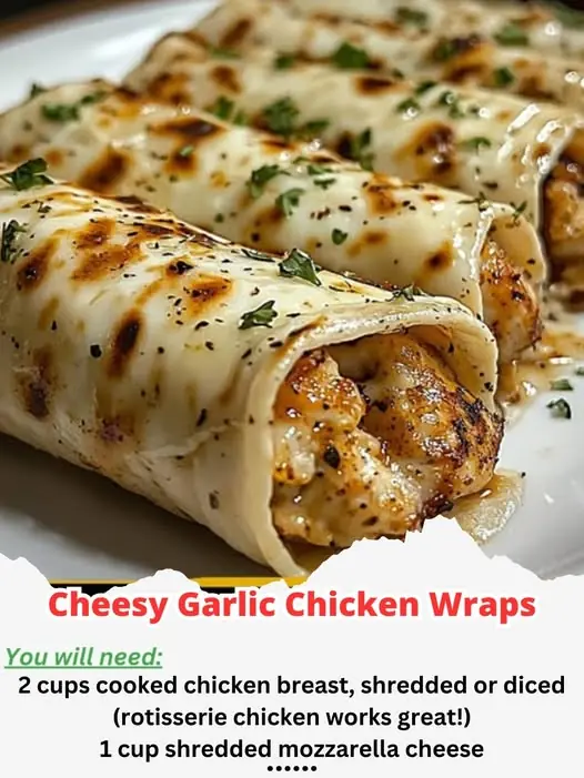 Cheesy Garlic Chicken Wraps