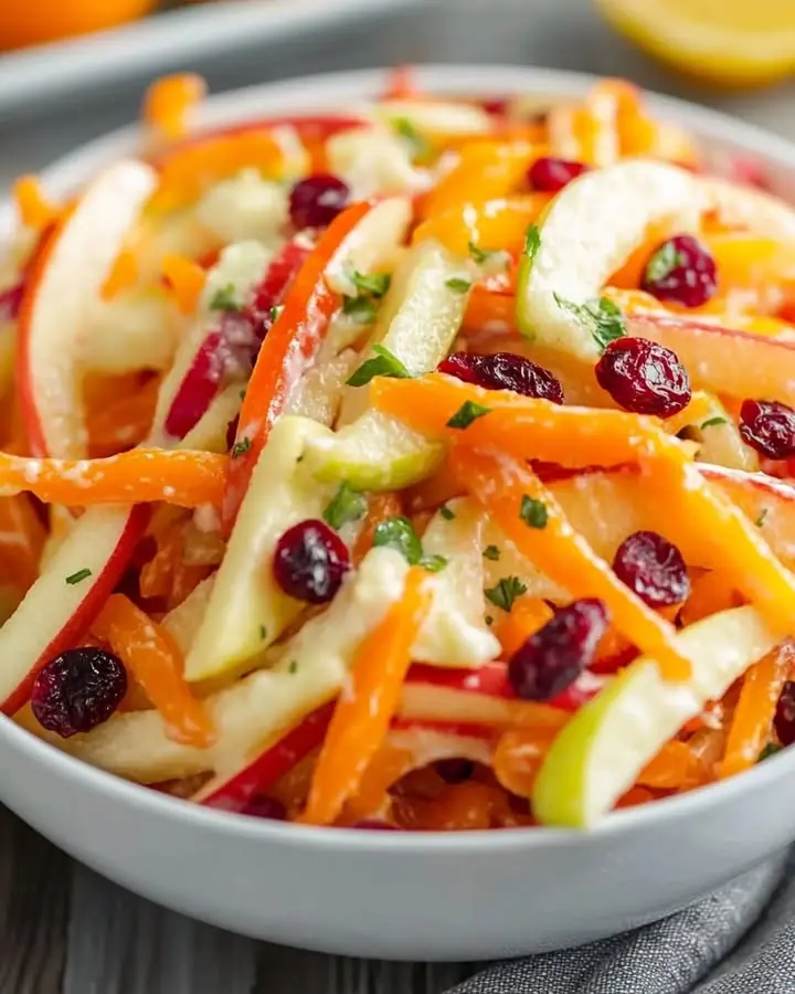 Crunchy Apple & Carrot Salad with Creamy Citrus Dressing