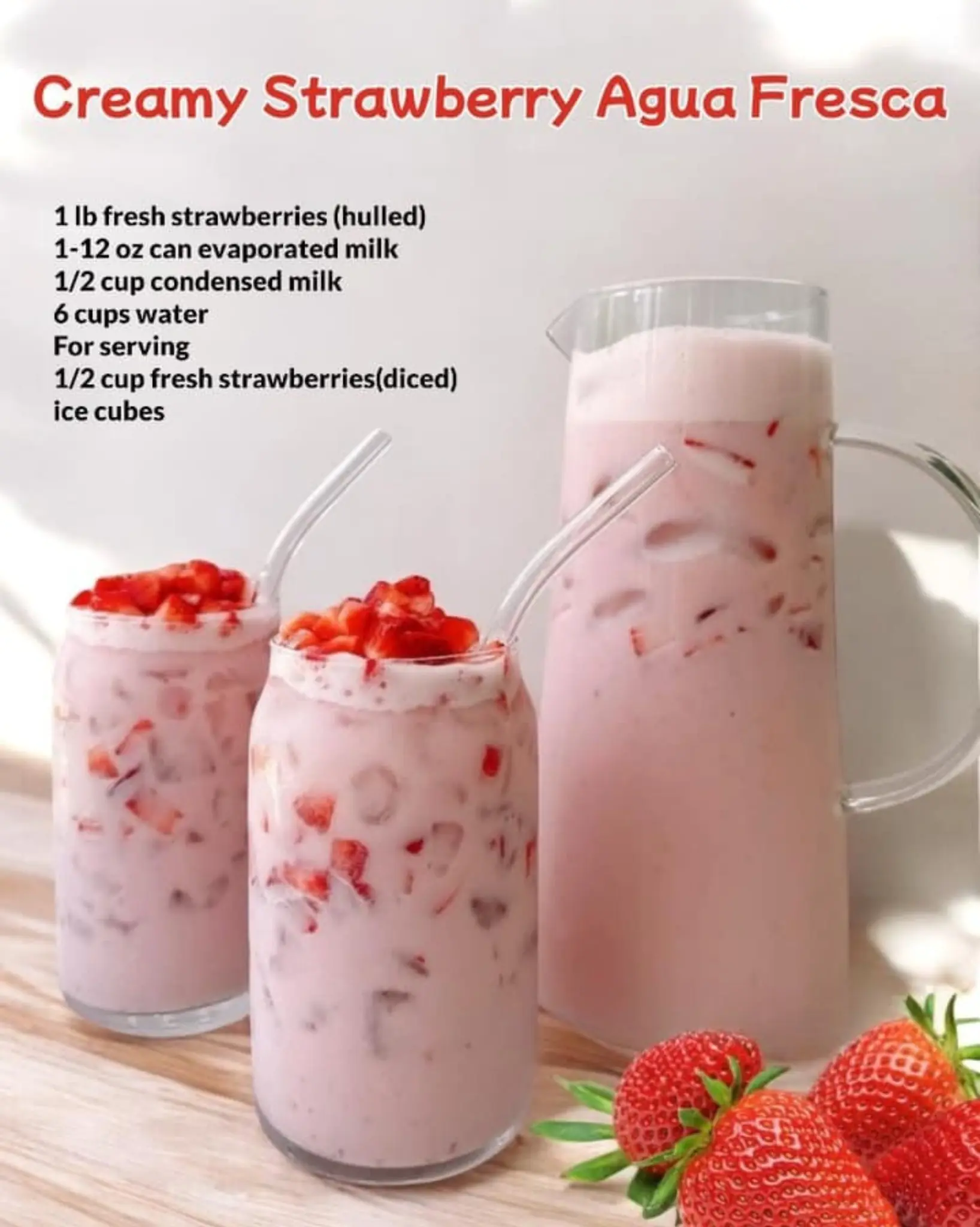 Creamy Strawberry Agua Fresca