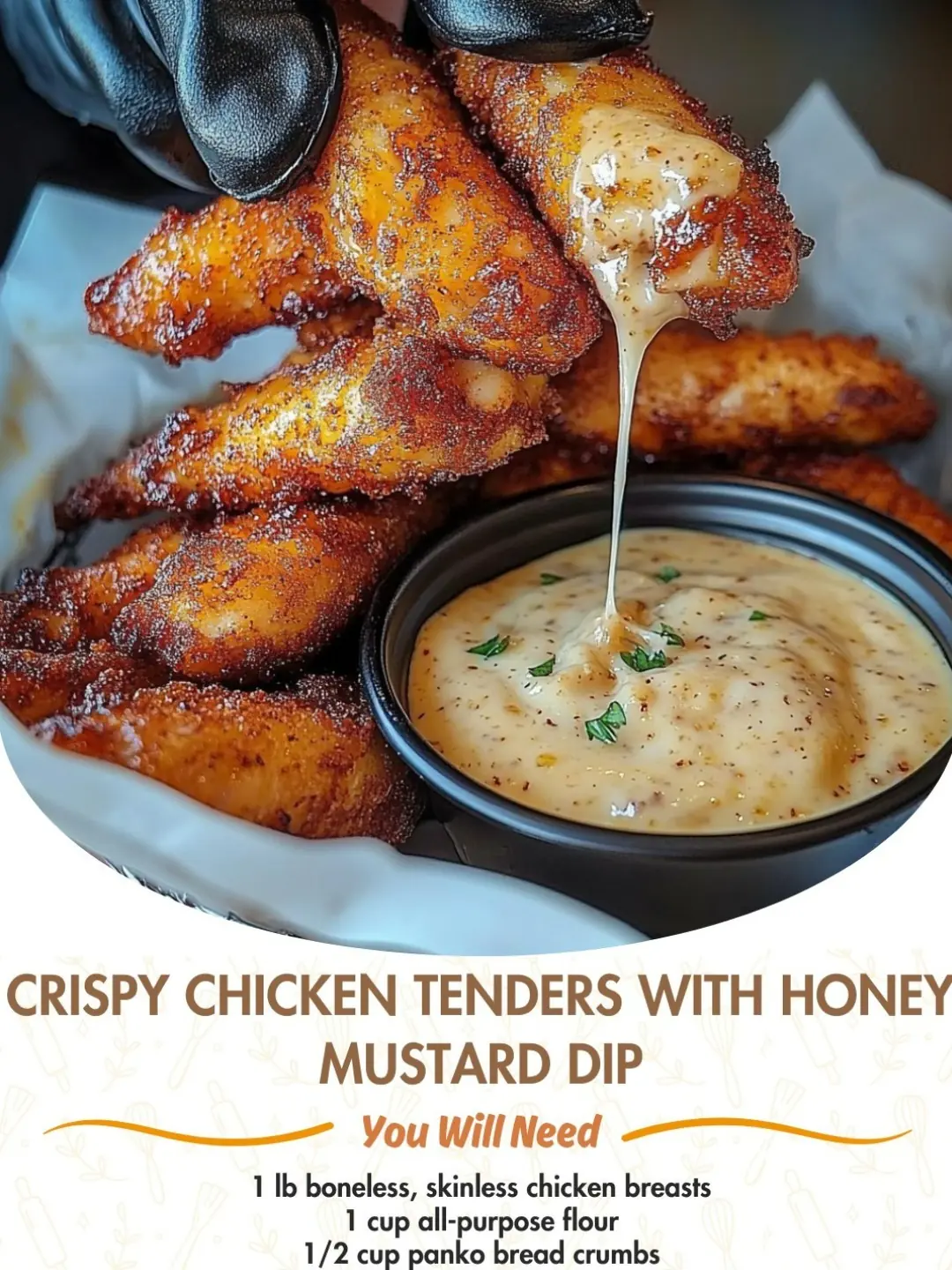 Crispy Chicken Tenders with Honey Mustard Dip 🍯🐓✨