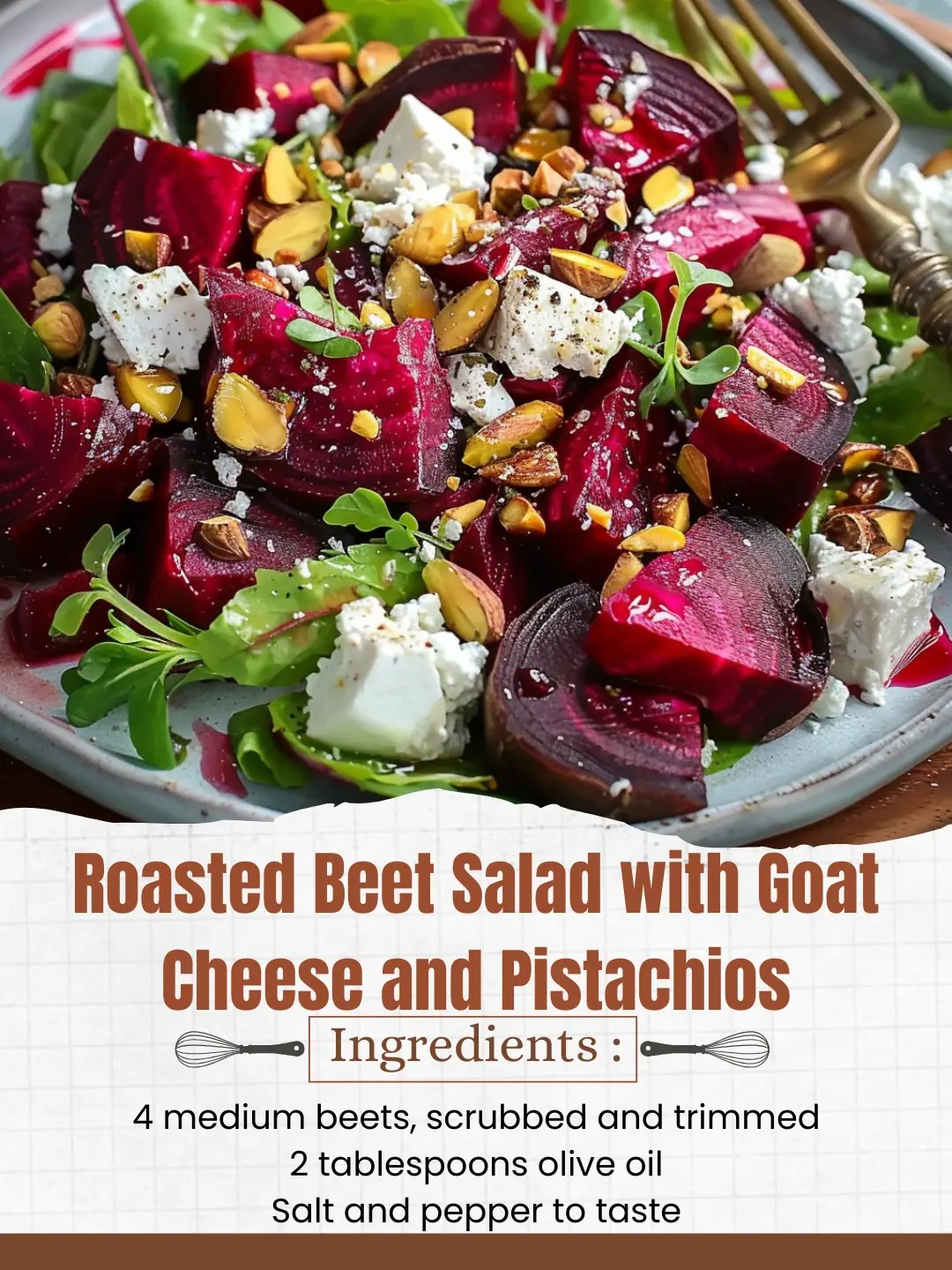 Roasted Beet Salad with Goat Cheese and Pistachios