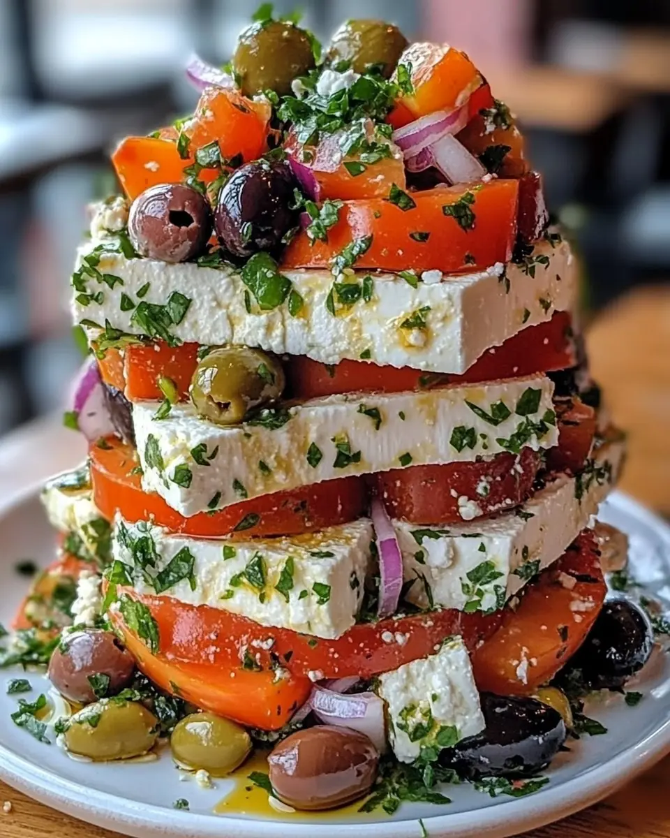 Greek Salad Stack 🇬🇷🥗