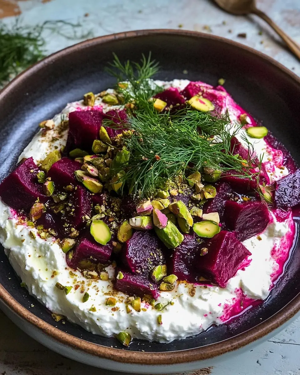 Whipped Feta with Beetroot, Dill & Pistachios Recipe 🥗