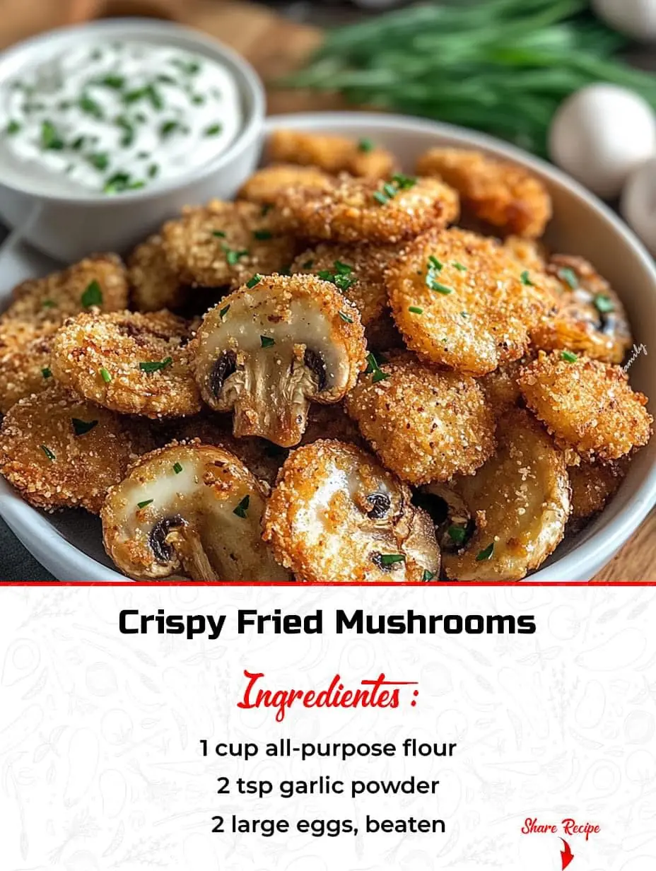 Crispy Fried Mushrooms with Cool Ranch Dip