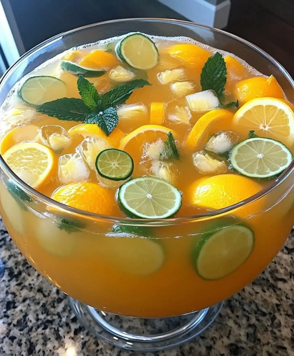 Pineapple Lemonade Punch – A Refreshing & Tropical Drink 🍍🍹