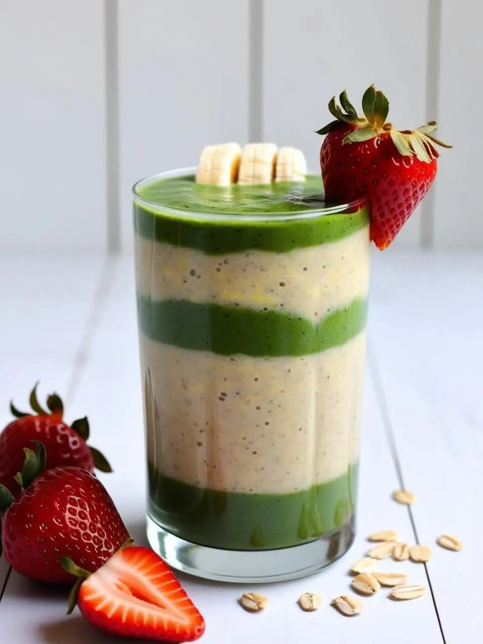 Strawberry-Banana-Oats-and-Spinach Smoothie