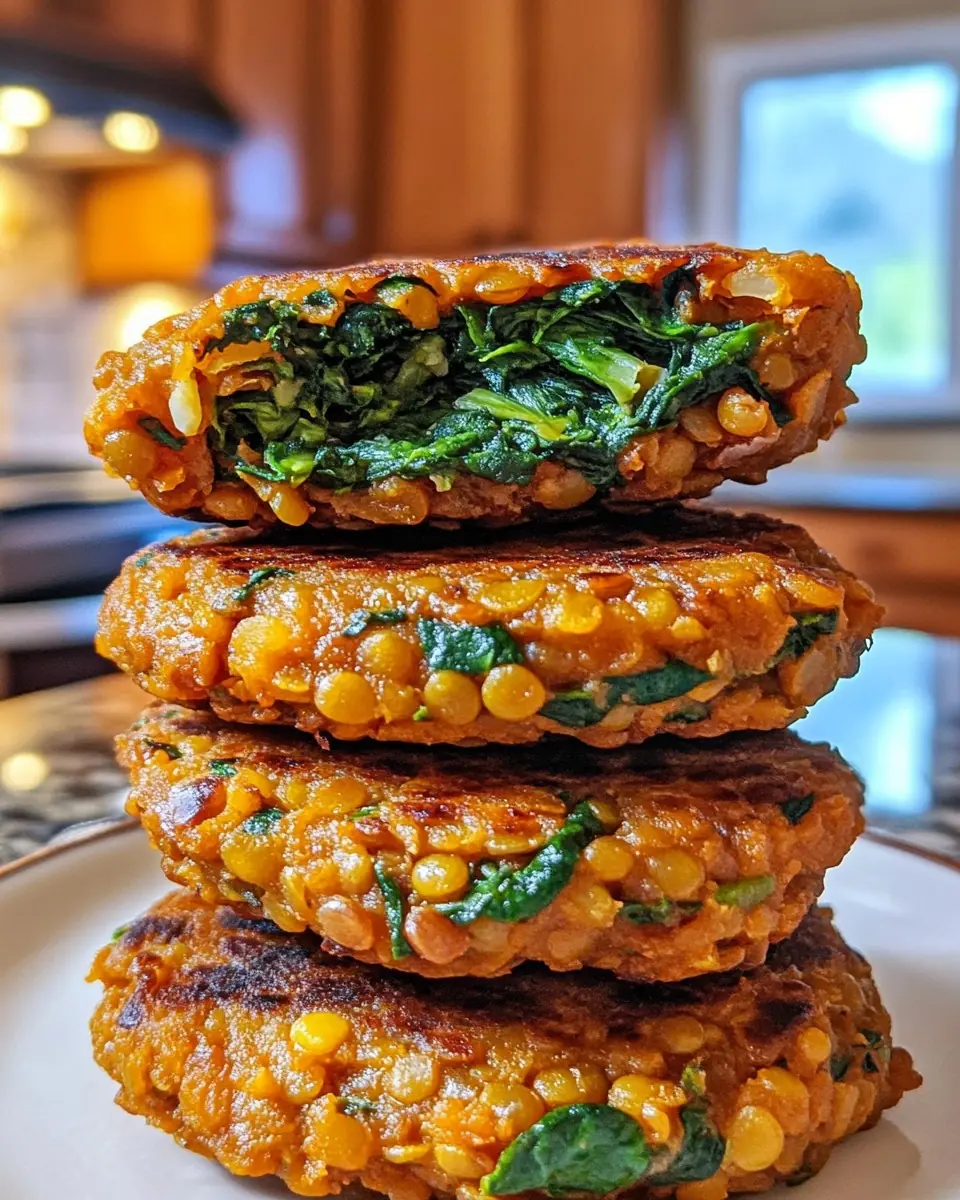 Spinach and Lentil Burgers 🍔🌿