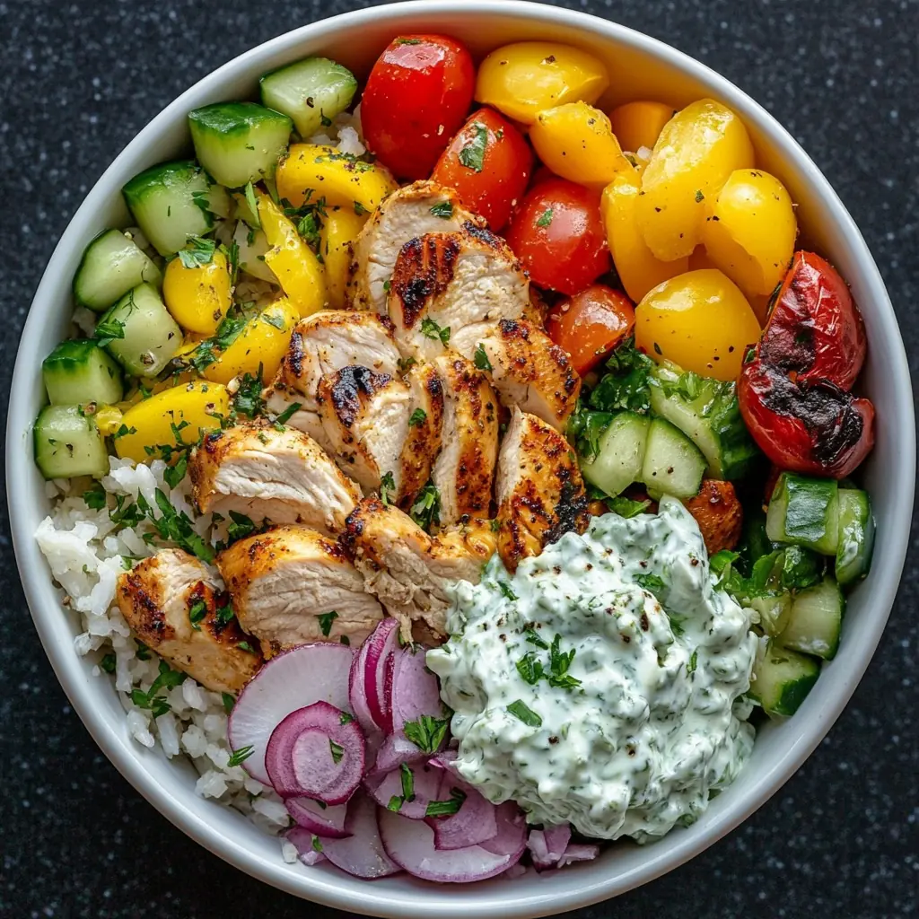 Mediterranean Chicken Bowl with Tzatziki Sauce