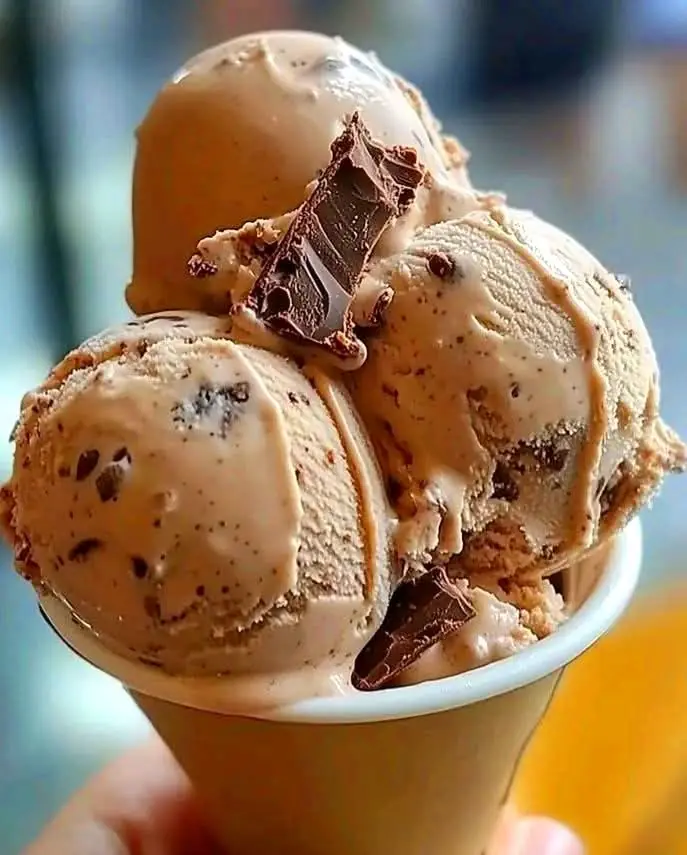 Coffee Ice Cream with Dark Chocolate Flecks 🍦☕️