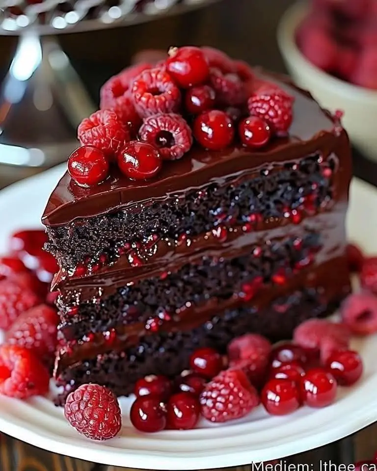 Chocolate Raspberry Truffle Cake