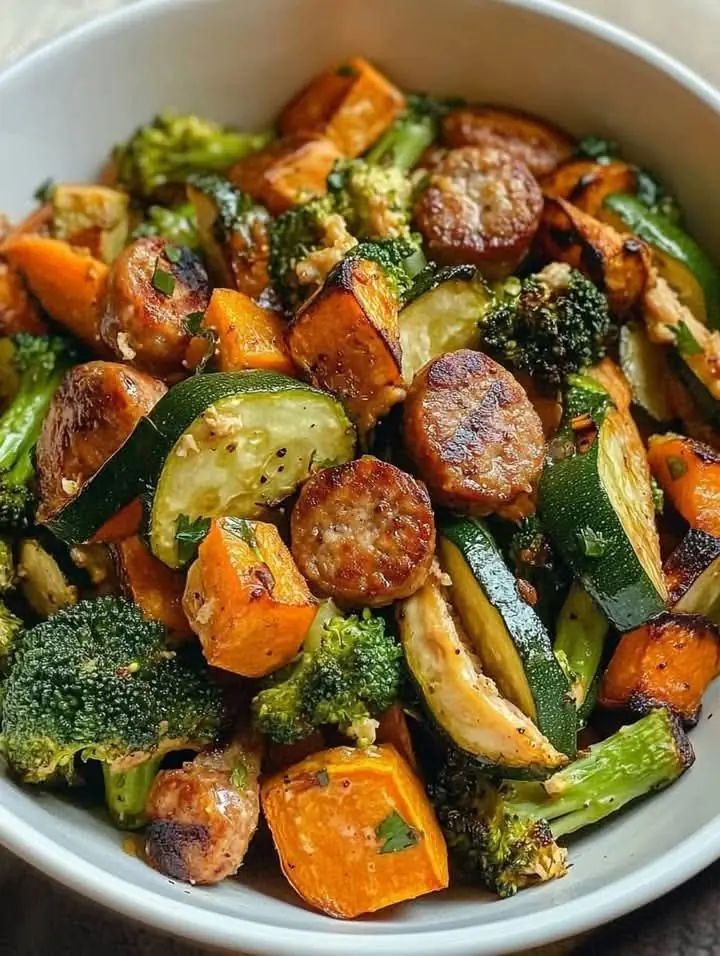 Chicken Sausage & Roasted Veggie Bowl