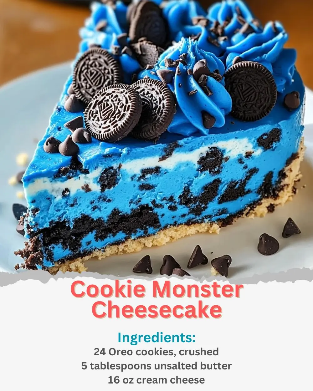 Cookie Monster Cheesecake