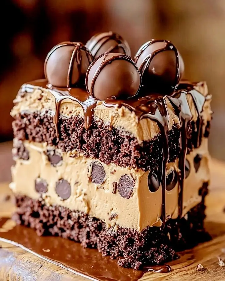 COOKIE DOUGH BROWNIE CAKE