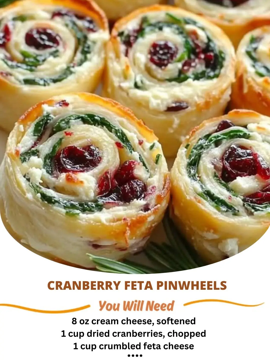 Cranberry Feta Pinwheels
