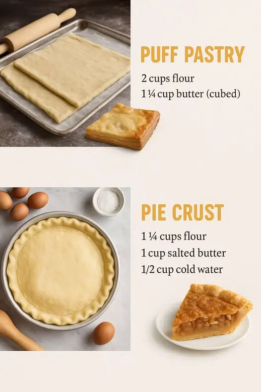 Homemade Puff Pastry Dough versus Pie Crust Dough