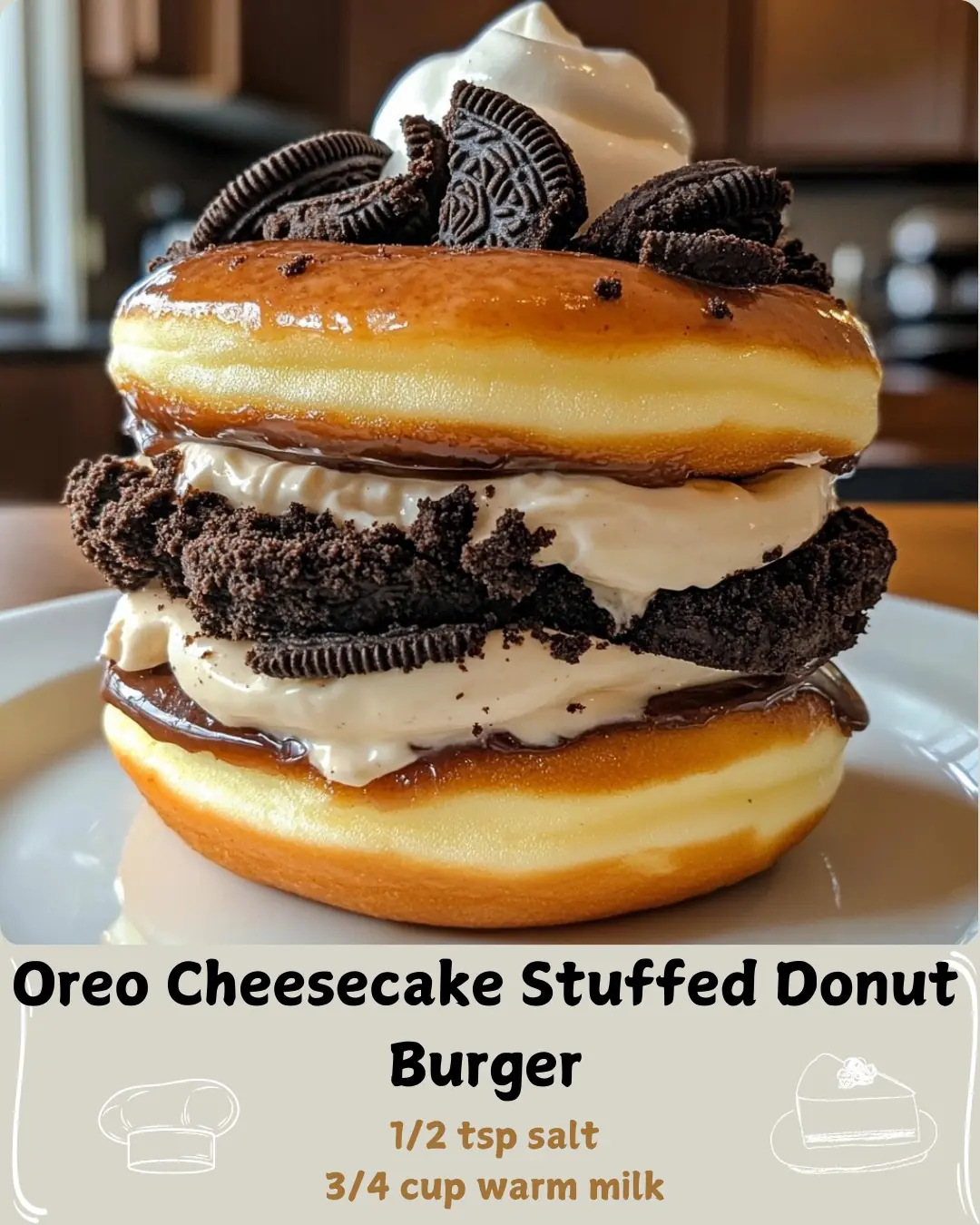 ๐ฉ Oreo Cheesecake Stuffed Donut Burger ๐ฉ