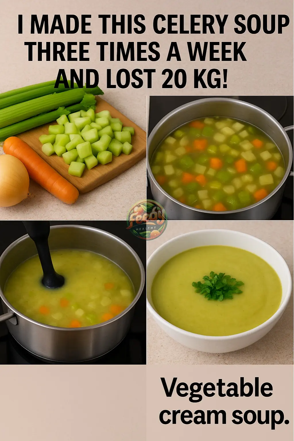 I made this celery soup three times a week and lost 20 kg! Vegetable cream soup.