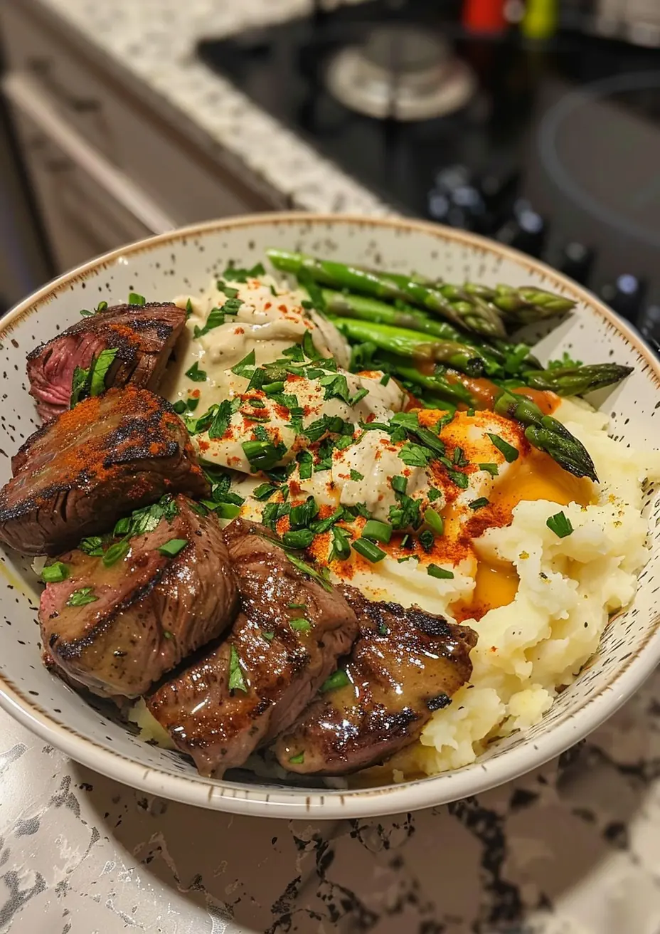 ๐ฅฉ๐ง๐ง Cajun Butter Steak & Cheesy Mashed Potato Bowl