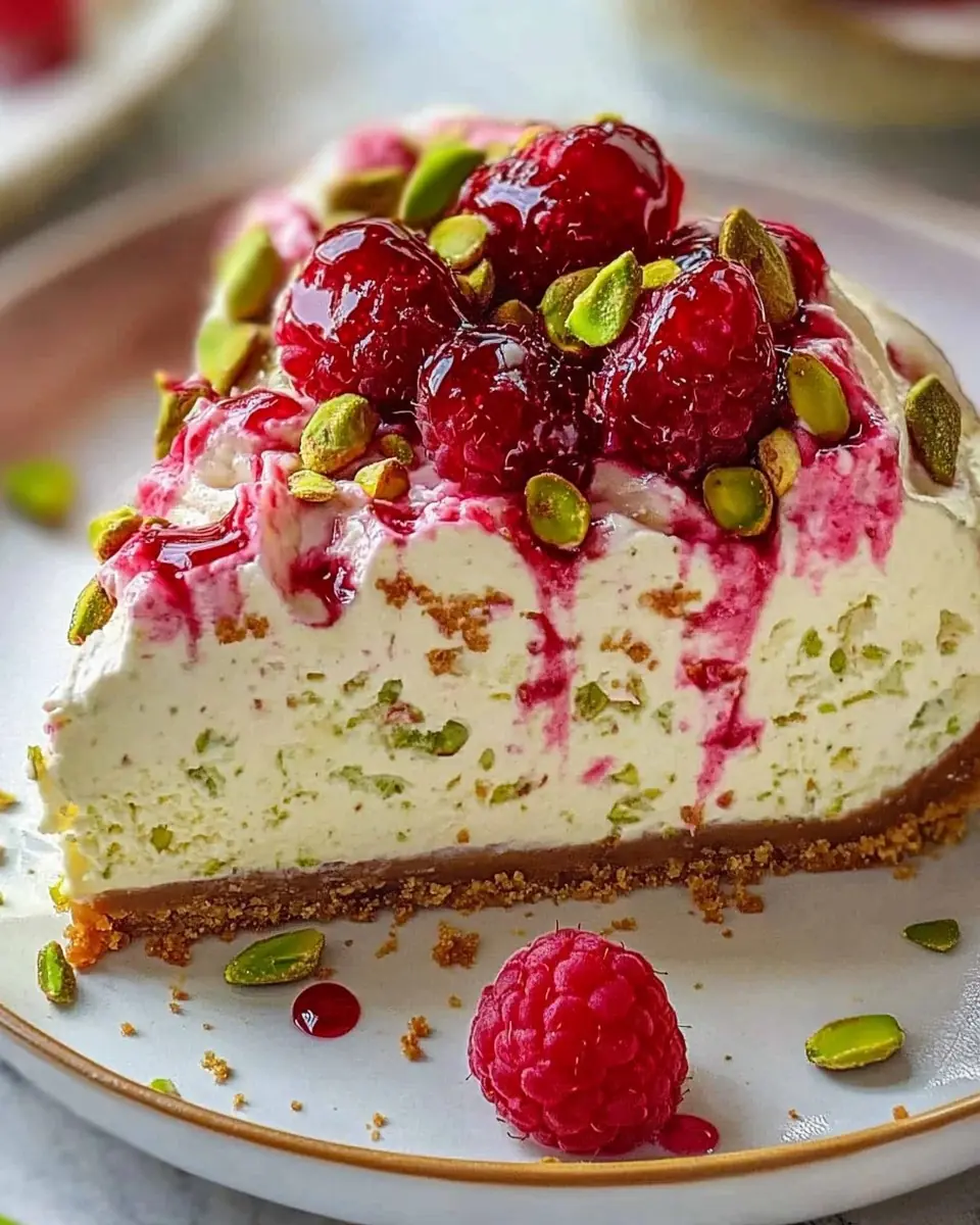 Pistachio Raspberry Cheesecake