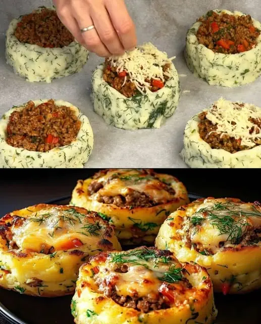 Stuffed Mashed Potato Nests – Crispy Outside, Creamy Inside!