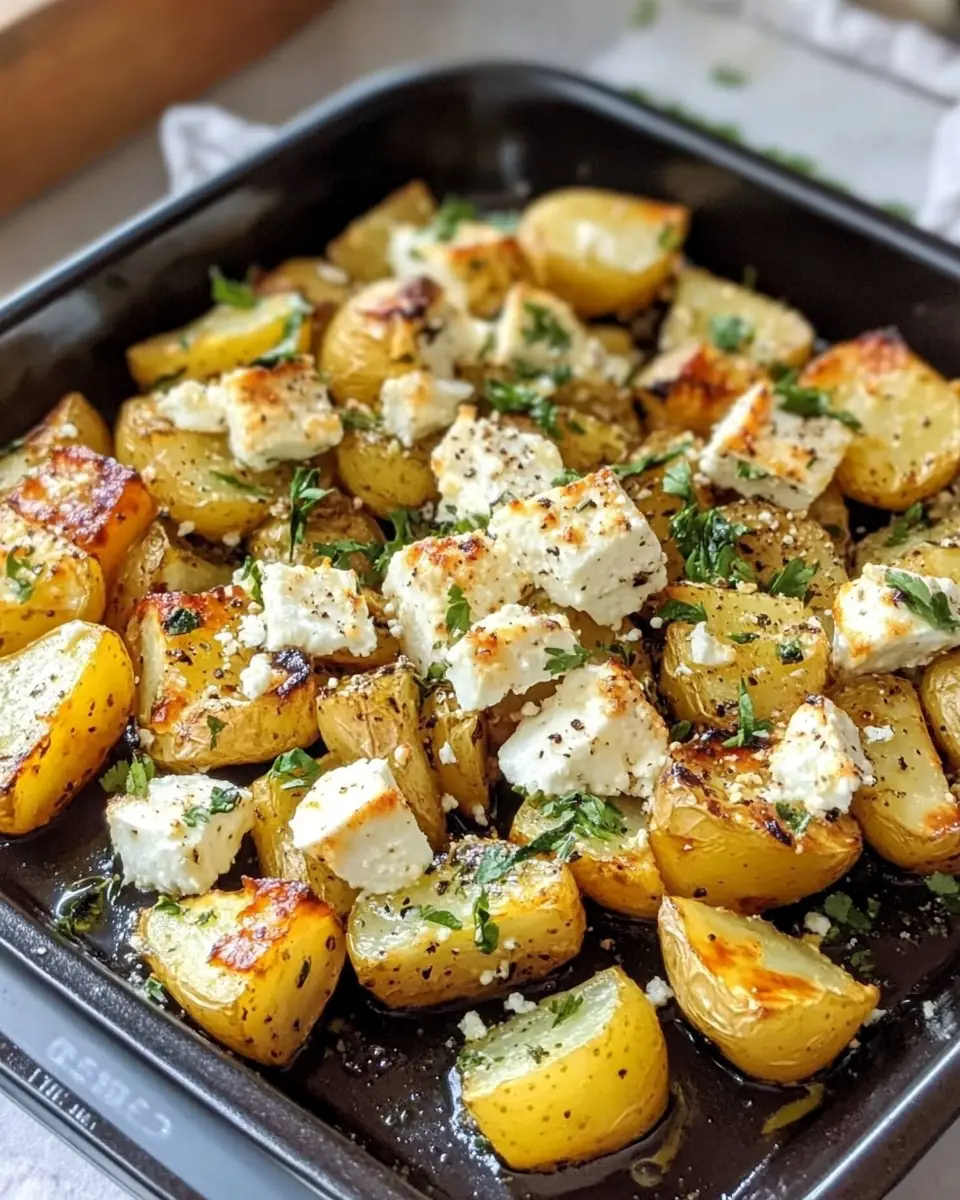 🥔 Roasted Potatoes with Baked Feta and Garlic