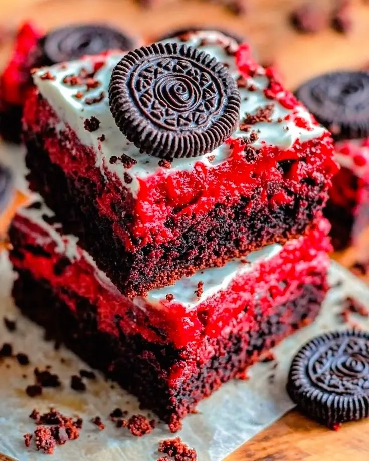 Red Velvet Oreo Brownies