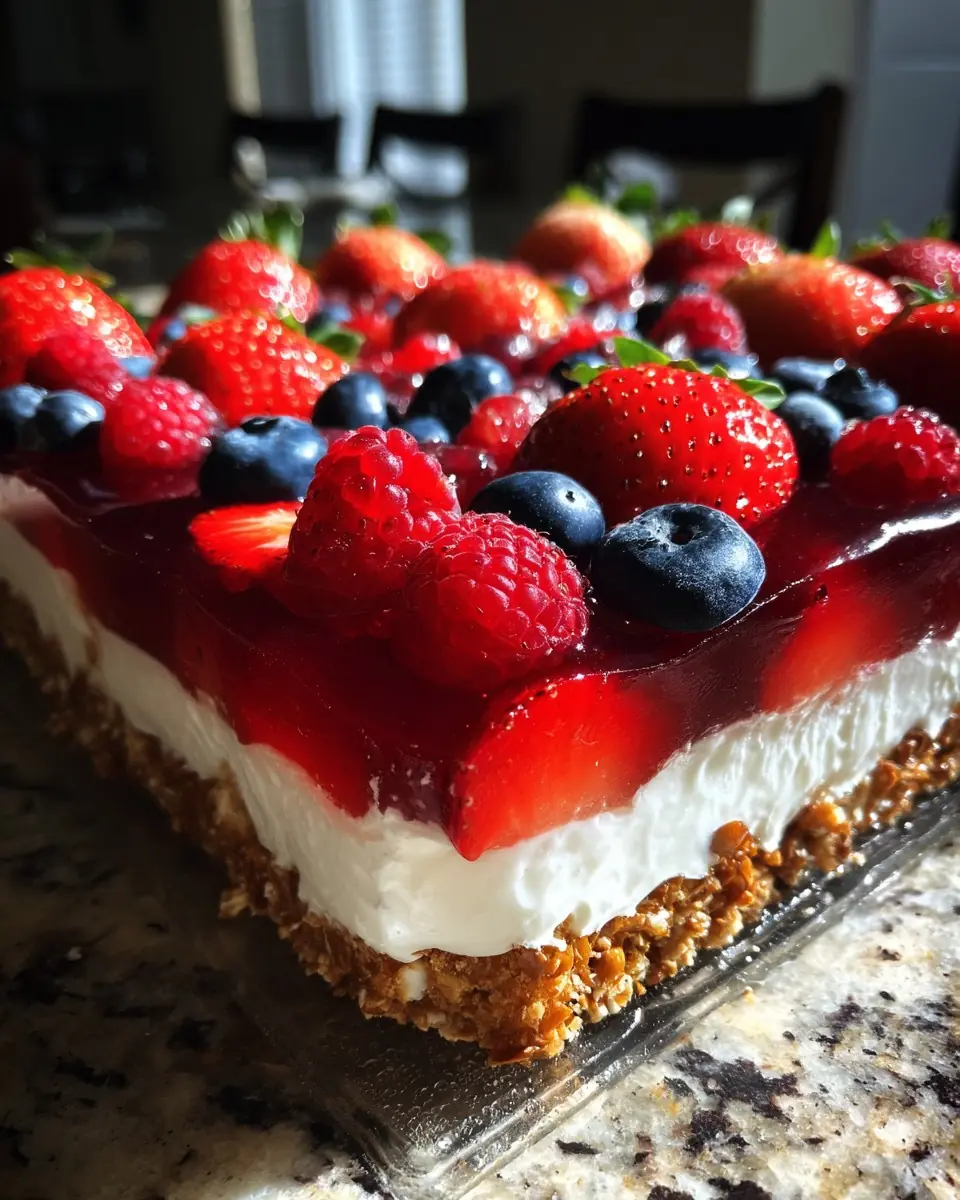 Patriotic Berry Pretzel Salad