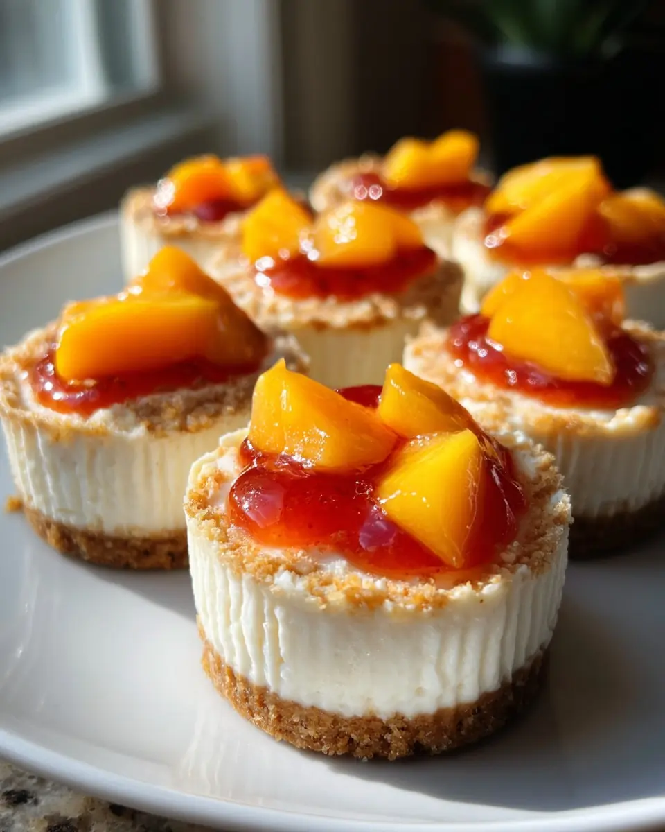 Mini No-Bake Peach Cheesecakes