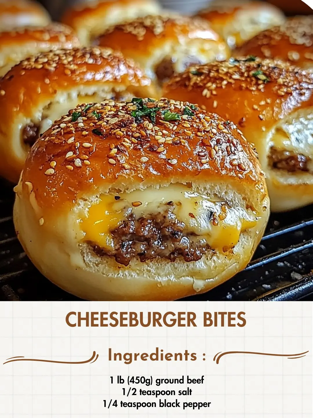 π§ Stuffed Cheeseburger Bites Recipe
