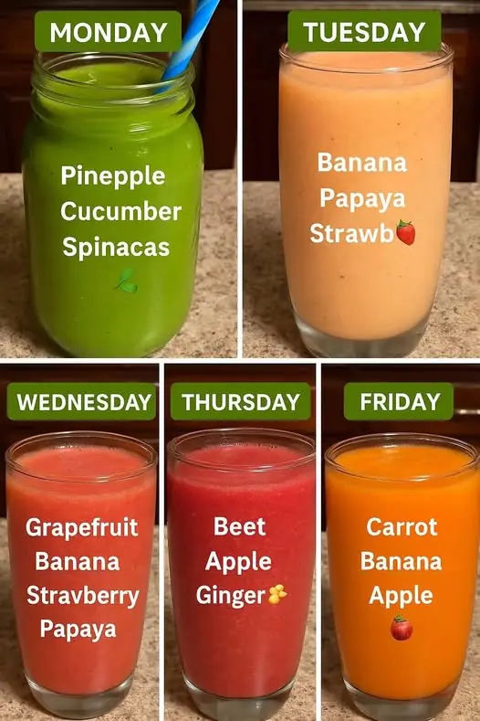 Refreshing Smoothie Plan for a Healthy Weekπππ