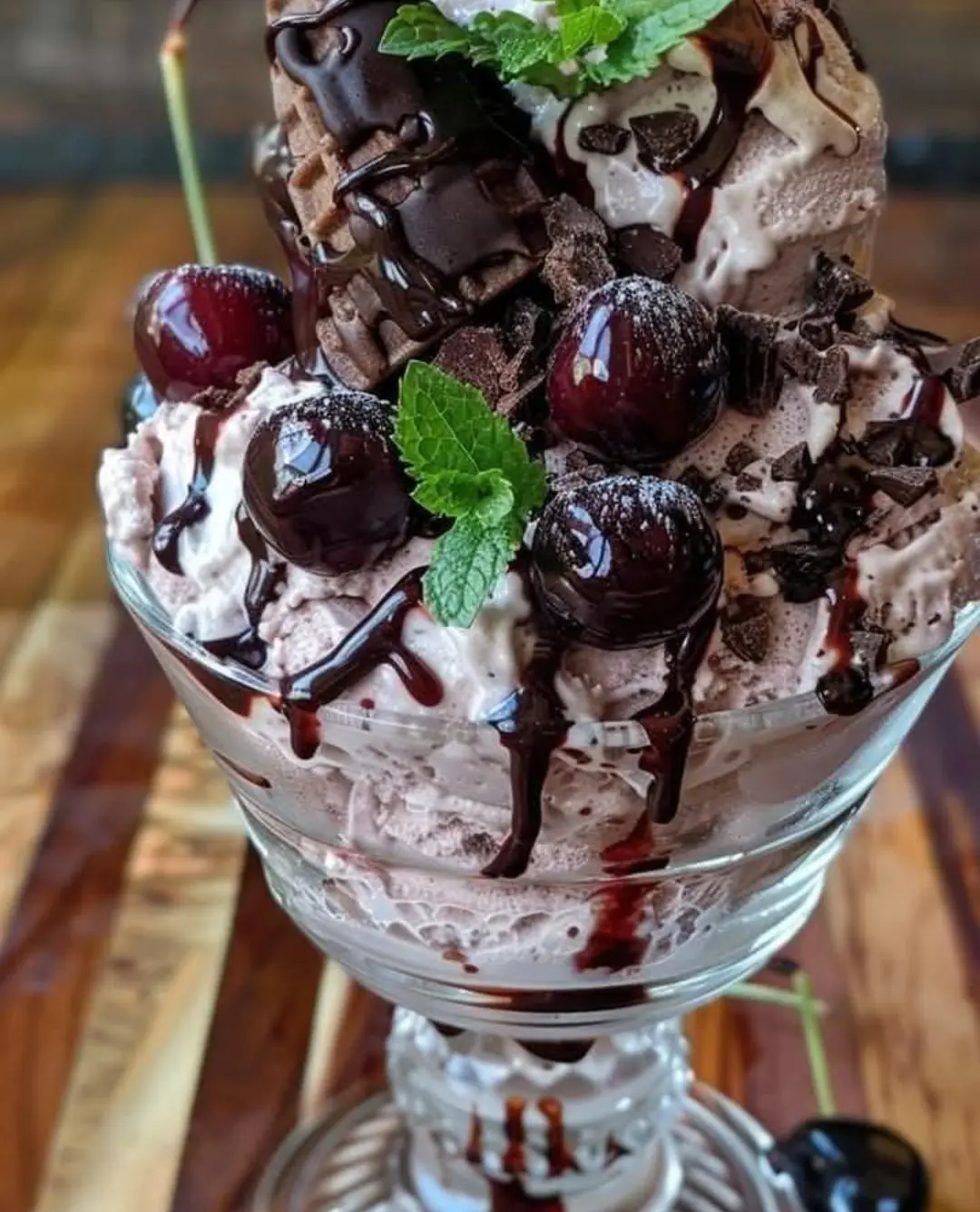Black Forest Ice Cream Sundae (Vegan)