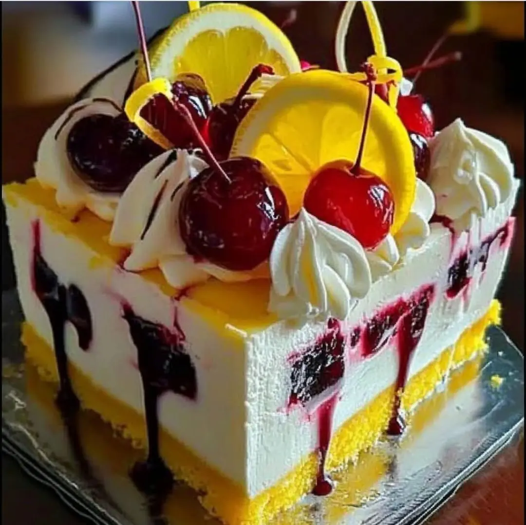 Luxurious lemon cherry cheesecake