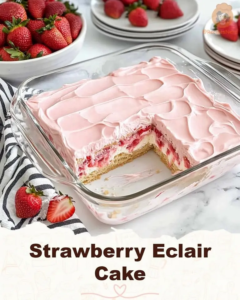 🍓 Strawberry Éclair Cake